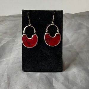 SS 9.25 Mexico Red Jasper Drop Earrings